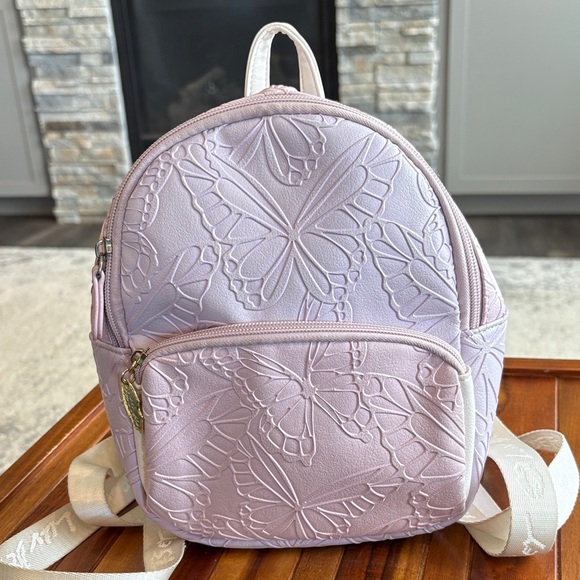 Betsey Johnson Pastel Pink Lavender Butterfly Backpack - Picture 1 of 7